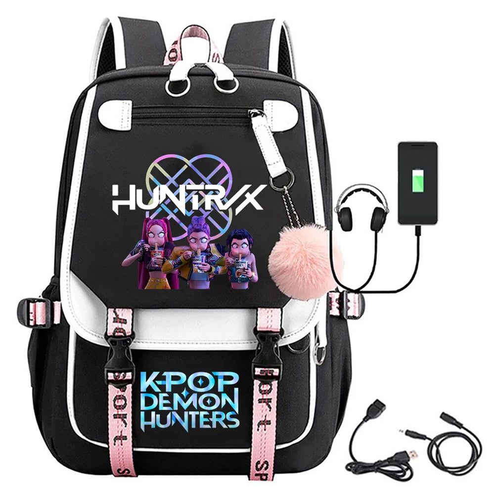 For KPop Demon Hunters Backpack Teenagers Daily Backpack 2025 Hot Movie Huntrix Demon Hunters School Bag for Students Girls Boys