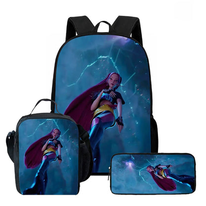 Cartoon KPop Demon Hunters Child School Backpack With Lunch Bags Pencil Bags For,Light Weight Child School Bags