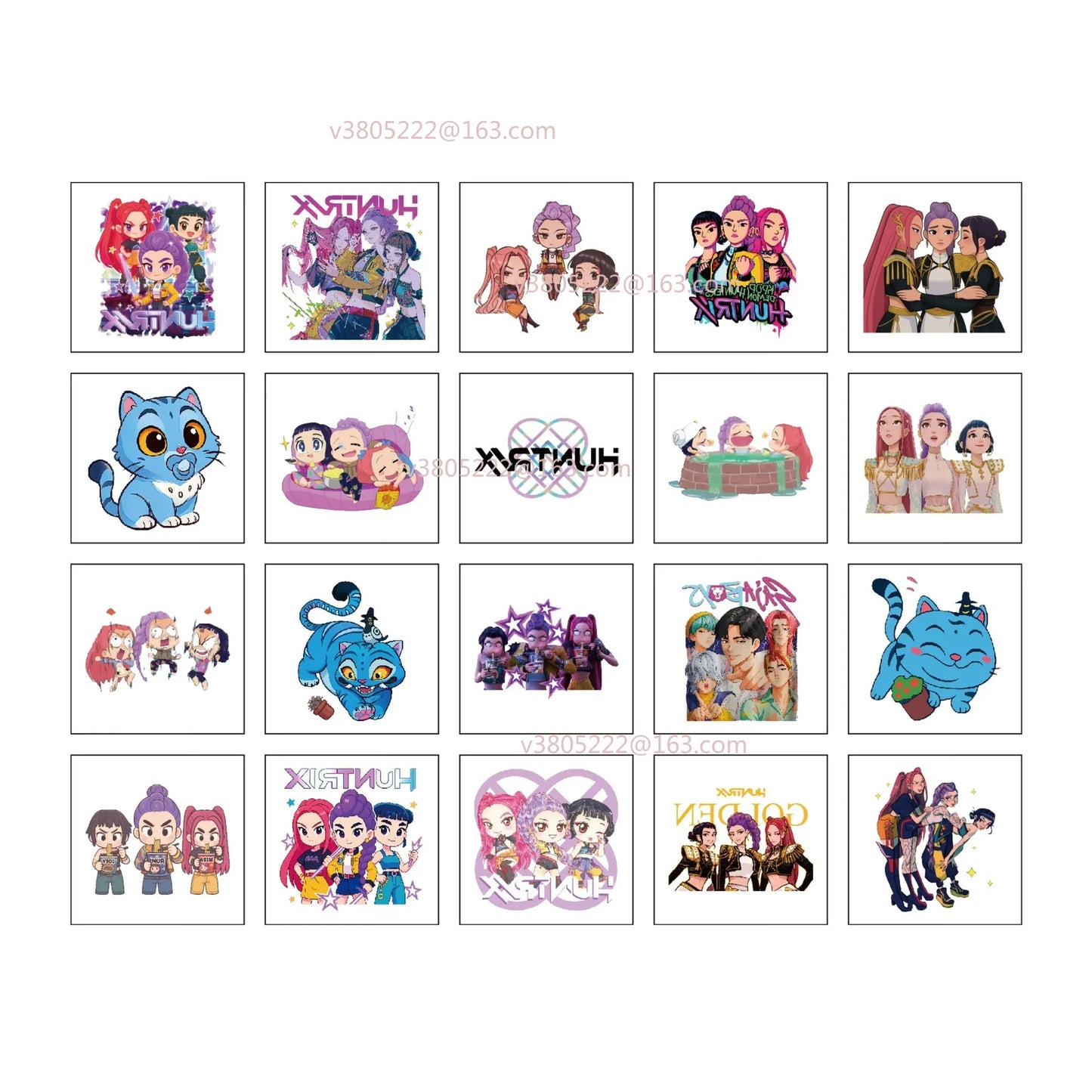 New 20pcs/set Cartoon Kpop Demon Hunters Rumi Kang Temporary Tattoo Sticker Rumi Tattoo Sticker Demonizing For Party Gifts