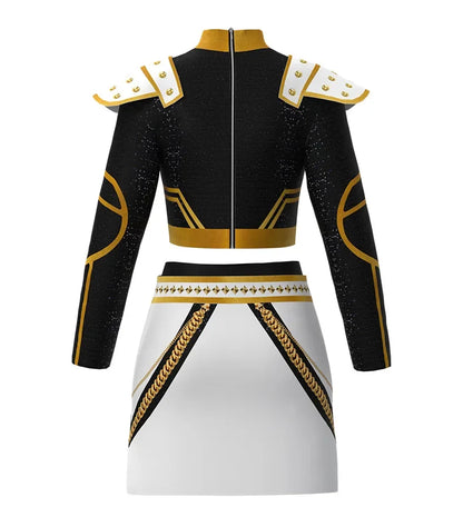 Girls Rumi Zoey Mira Cosplay KPop Demon Hunters Cosplay Costume Children Black Golden Suit Halloween Huntrix Role Playing Outfit