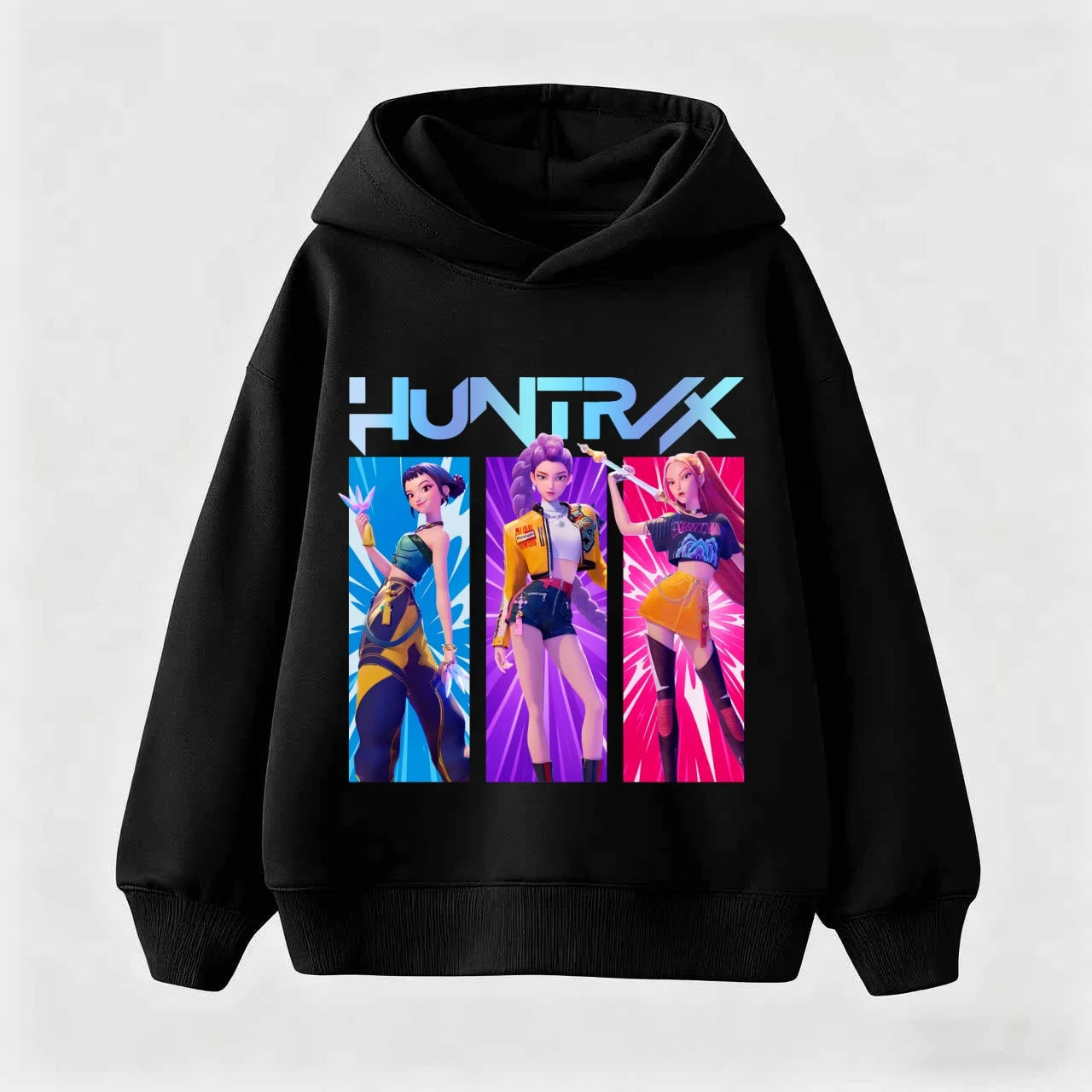 Korean KPop Demon Hunter Cartoon Girls Boy Hooded Sweatshirt Warm Children's Wave Fashion Casual Tops Casual Girls Clothing
