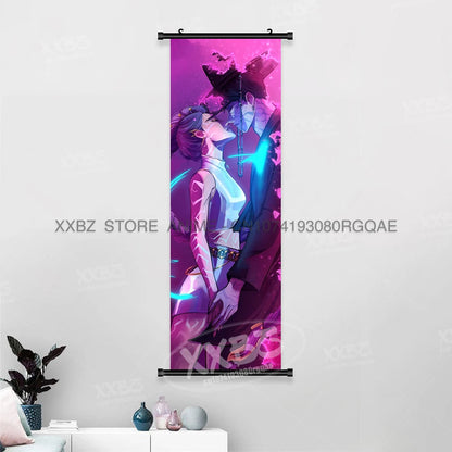 Anime For KPop Demon Hunters Wall Art Canvas Scrolls Pictures Kawaii Character Print Posters Home Decoration Hanging Painting