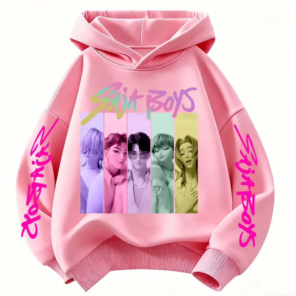 Cuddly Soft K-POP: Demon Hunters Hoodie for Kids - Playful Cartoon Pullover, Ultra-Comfy & Trendy for Everyday Fun