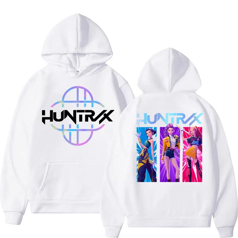 Anime KPop Demon Hunters Rumi Mira Hoodie Men Women Fashion Cosplay Hooded Sweatshirts Y2k Oversized Fleece Casual Long Sleeve