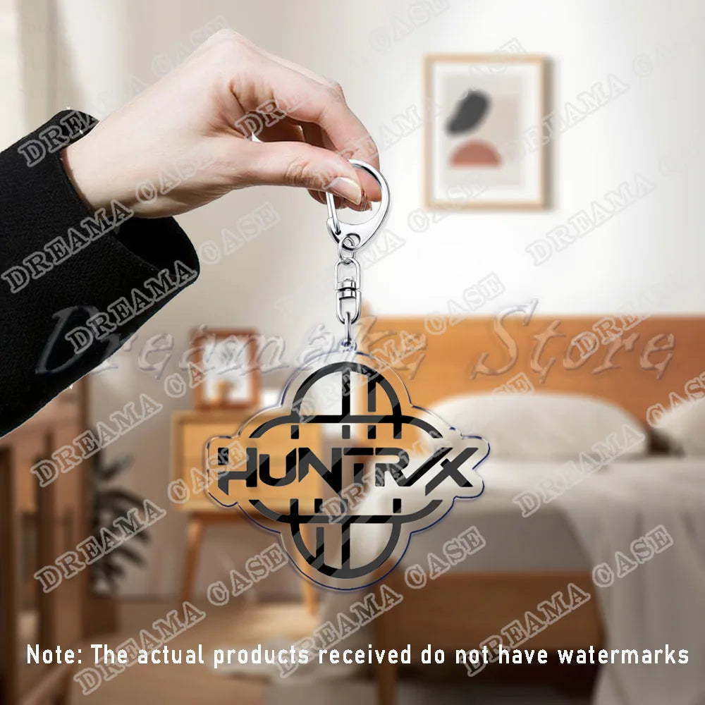 Cartoon Huntrix Saja Boys Acrylic Keychains Ring Double-Sided Key Chain Jewelry K-Pop Demon Hunters Fan Love Gifts