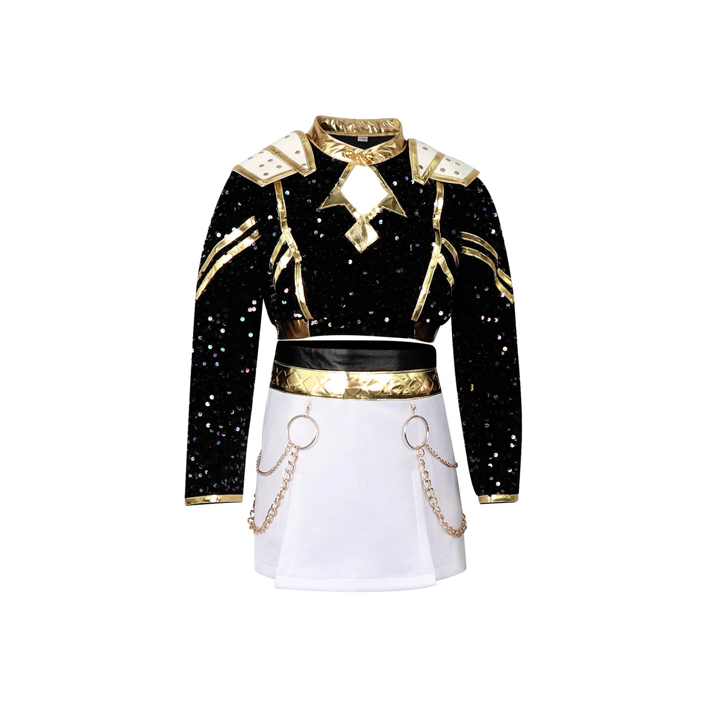 Kids Kpop Devil Hunter Huntrix Rumi mila zuoyi Cosplay costume Black and gold set Children's girl idol role-playing costum