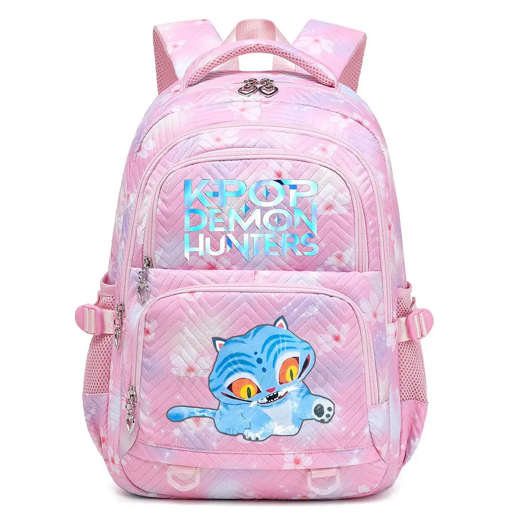 KPop Demon Hunters Backpack Cat Derpy Print Cartoon School Bag High Quality Large Capacity Boys Girls Student Leisure Backpacks