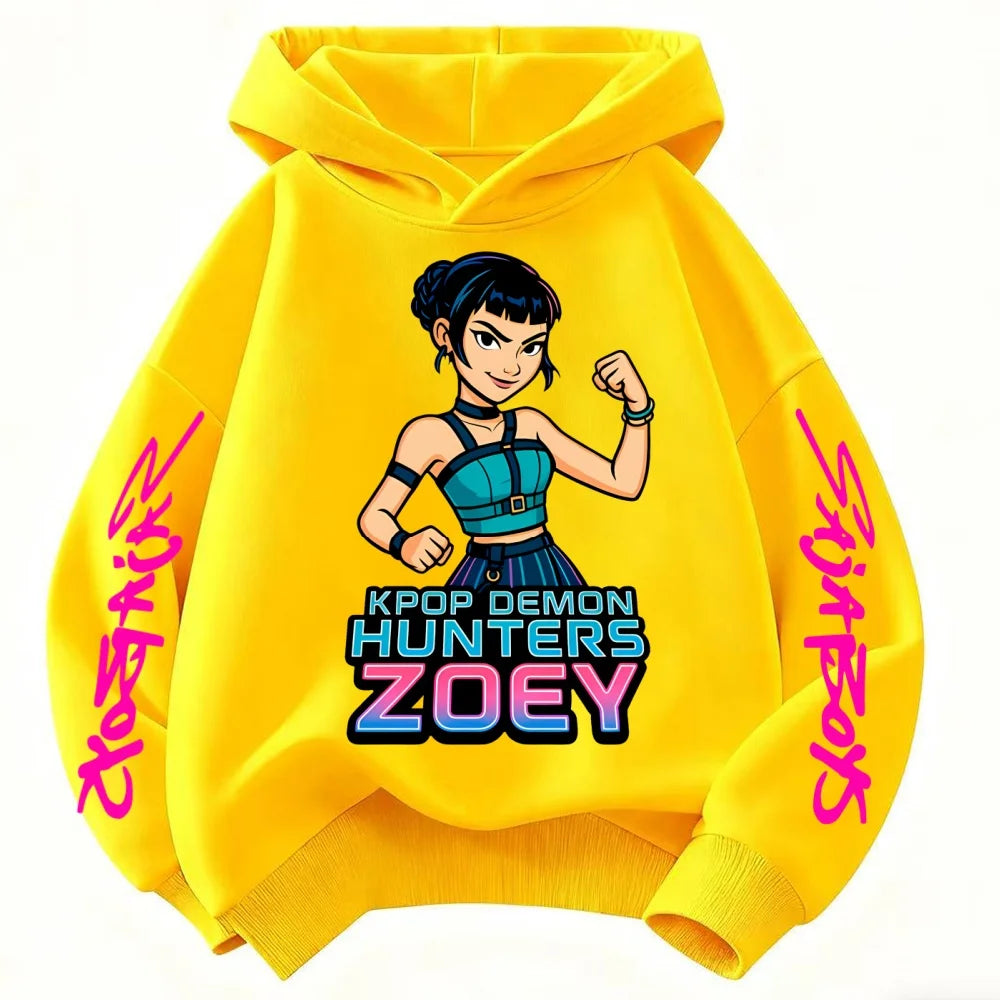 Cute Children's Clothes KPop Devil Hunter Fashion Print Casual 2025 Movie Girls Boys Winter Casual Woolen Hoodies