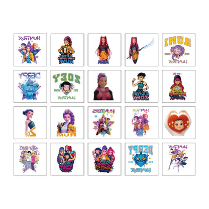 New 20pcs/set Cartoon Kpop Demon Hunters Rumi Kang Temporary Tattoo Sticker Rumi Tattoo Sticker Demonizing For Party Gifts