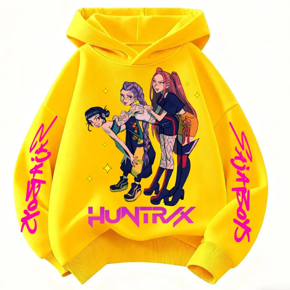 KPop Demon Hunters Kids Cartoon Hoodie 2025: Cool Unisex Pullover For Boys & Girls Casual New Style Sweatshirt