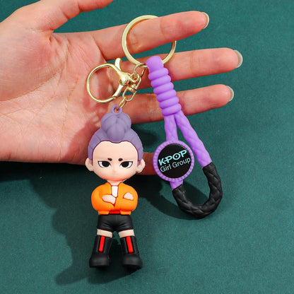 KPOP Demon Hunter Keychain Tiger character PVC graphic keychain Cute Harajuku style keychain knickknacks for Halloween gifts