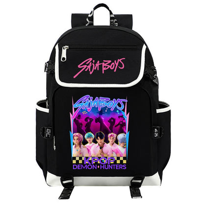Kpop Demon Hunters Saja Boys Backpack Student Teenage Fashion Backpack High School Backpacks Mochila