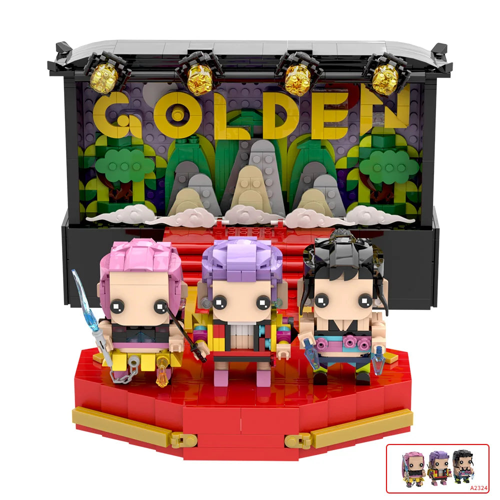 MOC K-pop Demon Hunters Magpie Model Building Blocks Rumi Figure Sussie Demonic Magpie Lion Crow Animal Bricks Toy Gift