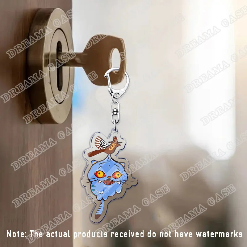 Cartoon Huntrix Saja Boys Acrylic Keychains Ring Double-Sided Key Chain Jewelry K-Pop Demon Hunters Fan Love Gifts