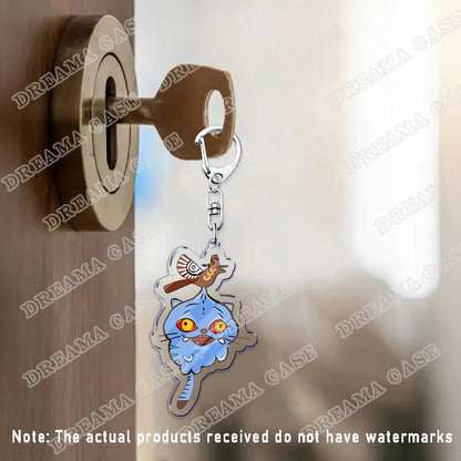 Cartoon Huntrix Saja Boys Acrylic Keychains Ring Double-Sided Key Chain Jewelry K-Pop Demon Hunters Fan Love Gifts
