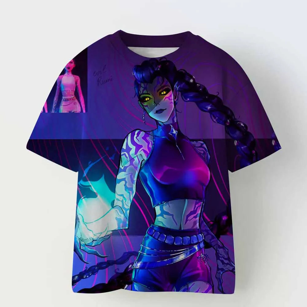 Kpop Demon Hunters Children's Clothing Short Sleeve T-shirt Cute Kpop Demon Hunters T Shirt Harajuku Tshirt for Boys Girls