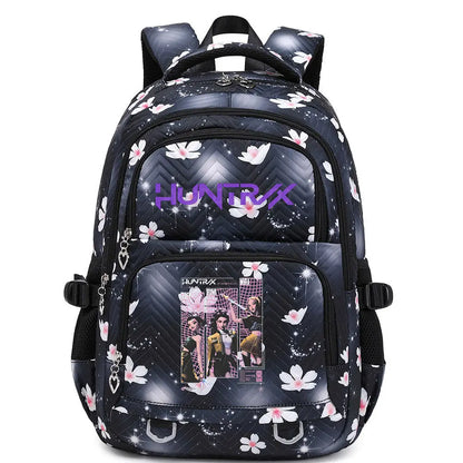 KPop Demon Hunters Backpack Rumi Mira Zoey HUNTR/X Saja Boys Print Cartoon School Bag Large Capacity Student Travel Backpacks