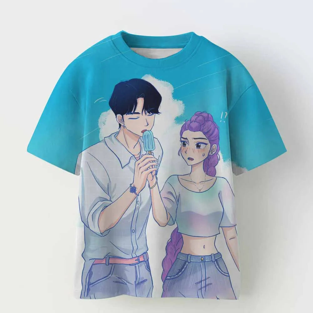 Rumi K-pop Demon Hunters Huntrix 90s T-Shirt Women Novelty Tee Shirt Crew Neck Short Sleeve T Shirt Gift Idea Clothes