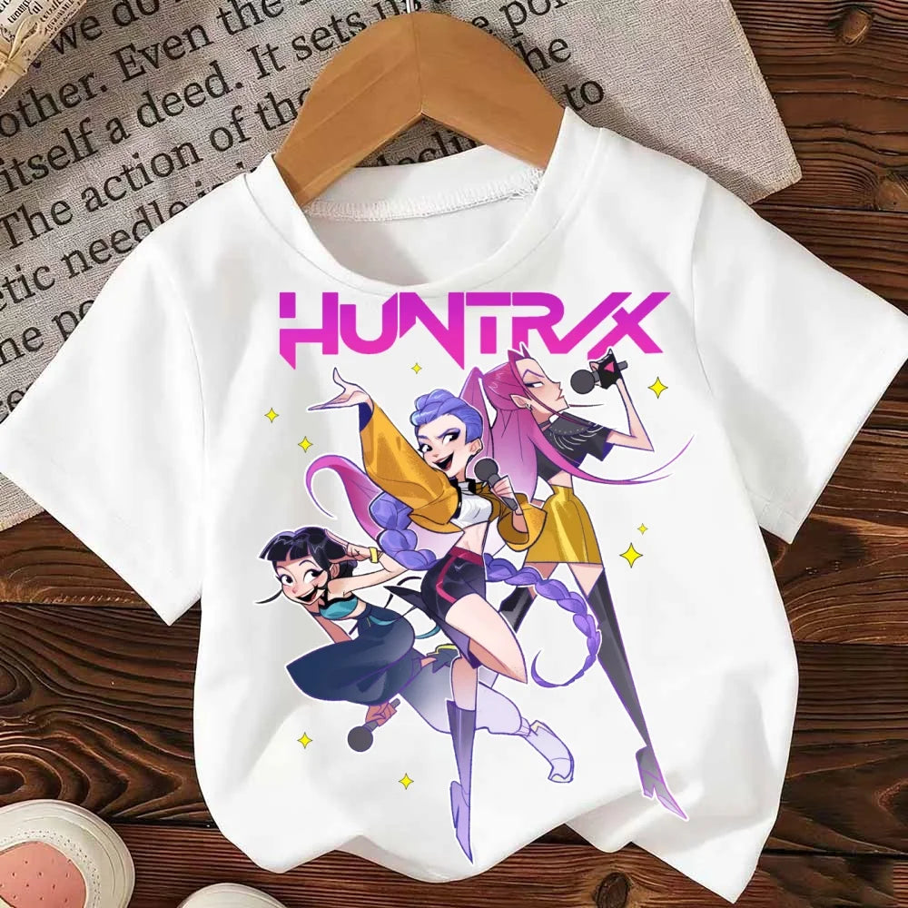 Cool Witch Hunt Kids Round Neck T-shirt for Boys and Girls Aged 2-12 Fashionable Casual Fun Short sleeved Top