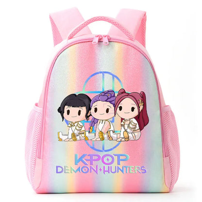 For K-Pop Demon Hunters Student Rainbow Backpack Anime Accessories HUNTR/X Rumi Mira Zoey Schoolbag Children's Birthday Gifts