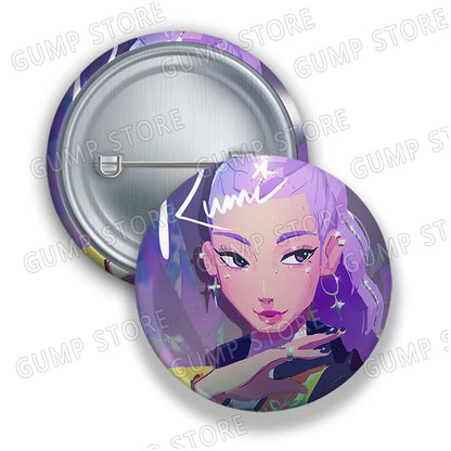 Kpop Demon Hunters Badges for Jewelry Accessories Bag Decor Huntrix Saja Boys Rumi Zoey Jinu Tinplate Button Brooch Pins Gifts