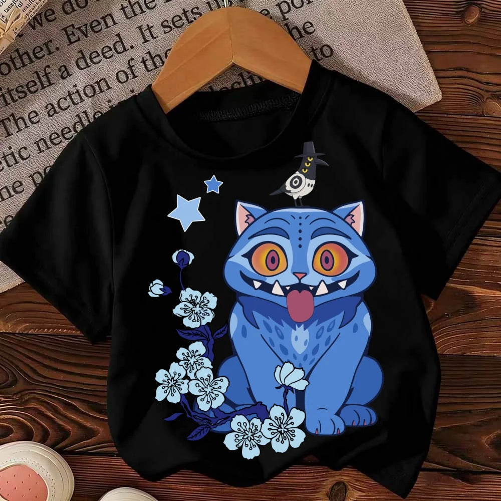 Fashion Korean Kids T-Shirt Girls Boys Clothing Kpop Demon Hunter HuntrX Graphic Short Sleeve Tees Tops Harajuku Child Clothes