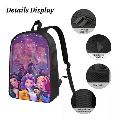 Kpop Demon Hunters Huntrix Movie Backpack Lunch Box Pen Bags for Boys Girls Kindergarten Backpacks Cute School bag Bookbag Set
