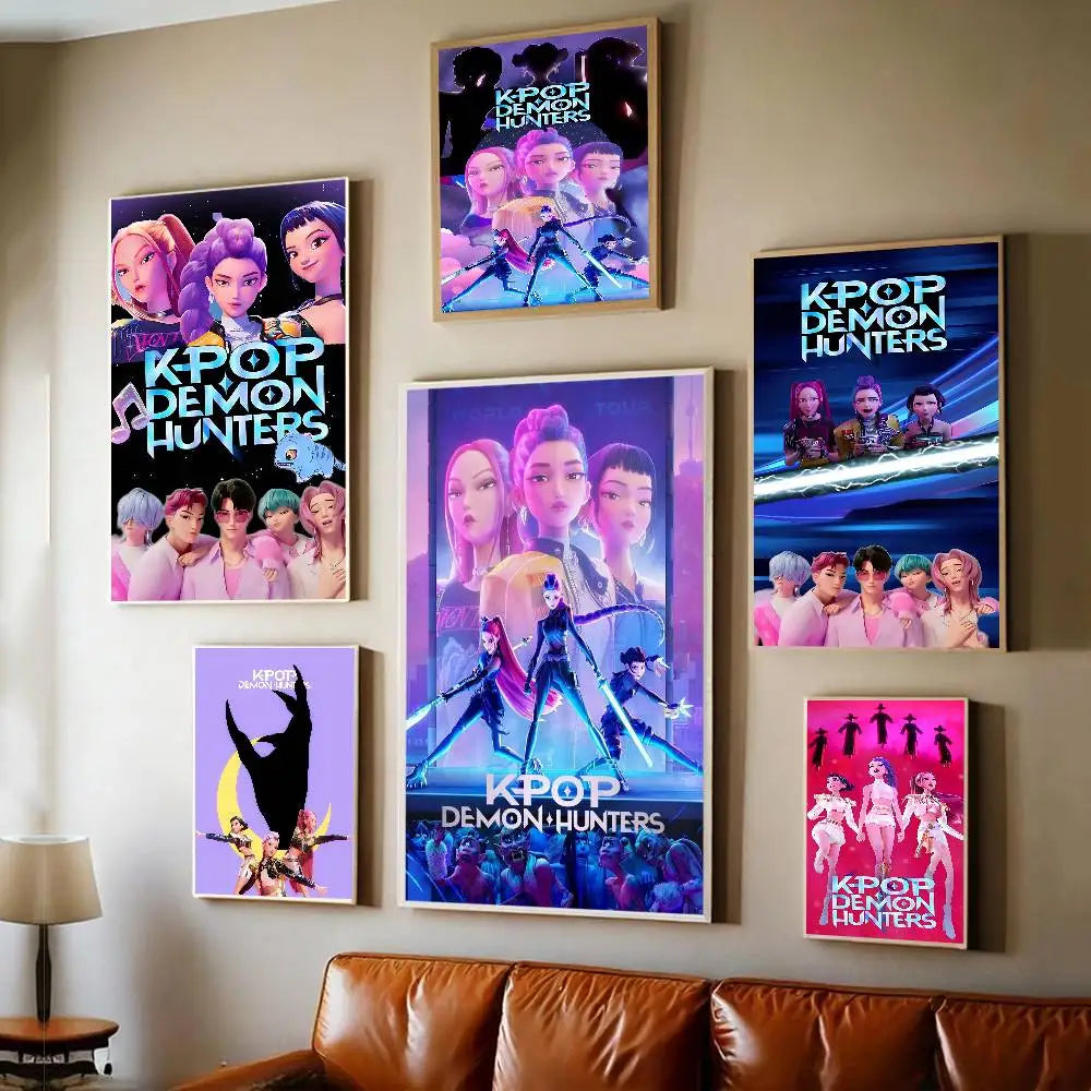 Movie KPop Demon Hunters Anime Posters Sticky HD Quality Poster Wall Art Painting Study Wall Decor