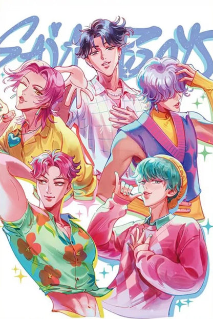 Saja Boys K Pop Demon Hunters Movie Poster Print For Bedroom Living Room Decor Cartoon Music Band Canvas Painting Wall Art