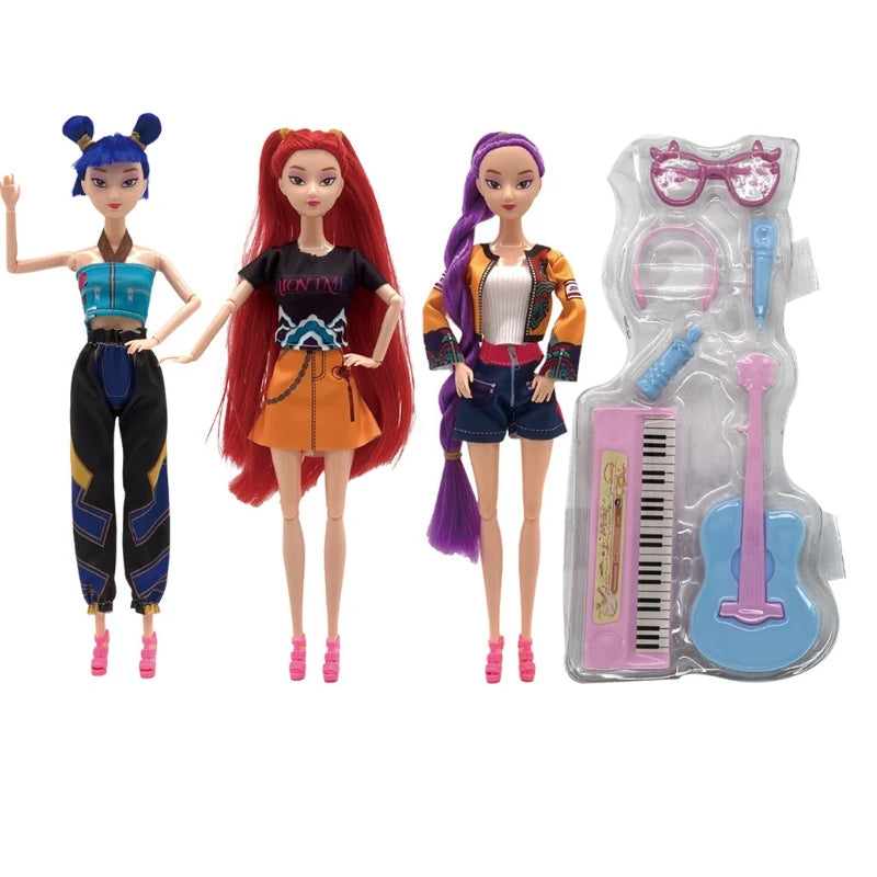 The latest 2025 anime KPop  Demon Hunters doll vinyl toy Rumi Mira zoi character vinyl mask small statue birthday gift, fan club