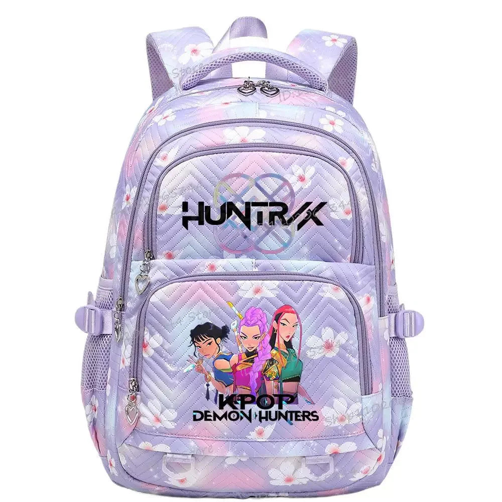 Kpop Demon Hunters Backpack Cartoon Rumi Mira Zoey HUNTR/X Saja Boys Print Schoolbag Large Capacity Student School Bas for Girls