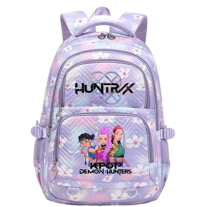 Kpop Demon Hunters Backpack Cartoon Rumi Mira Zoey HUNTR/X Saja Boys Print Schoolbag Large Capacity Student School Bas for Girls