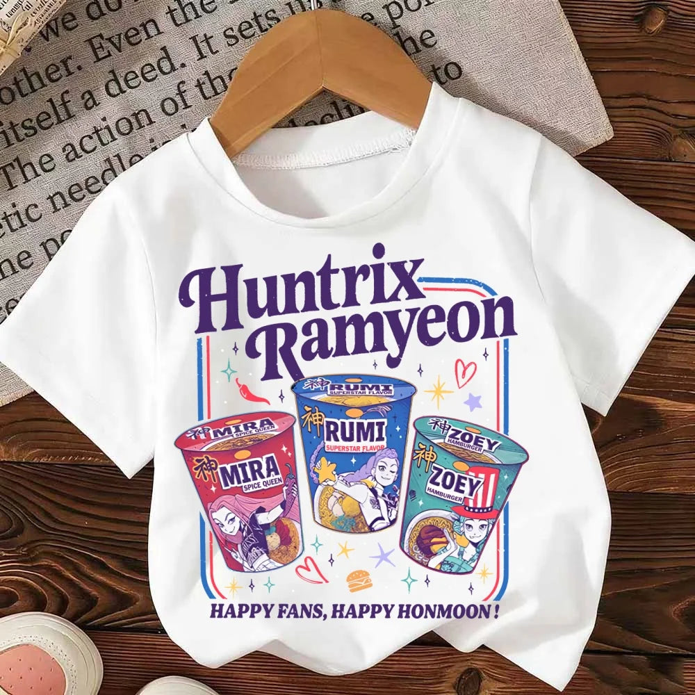 Fashion Casual Kids T-shirt KPop Demon Hunters Cool Girls Tee Top Funny Gift for Fans Tshirt -KPop Demon Hunters Clothes