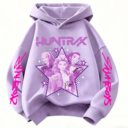 KPop Demon Hunter Huntrix Children's Sweatshirt Autumn New Boys Girls Fashion Street Pullover Children's Clothing