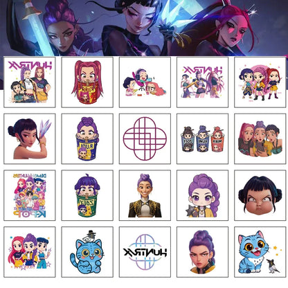 Kpop Demon Hunters Temporary Tattoo Stickers HUNTRX Temporary Waterproof Tattoos Decals for Fans Party Decoration Gifts