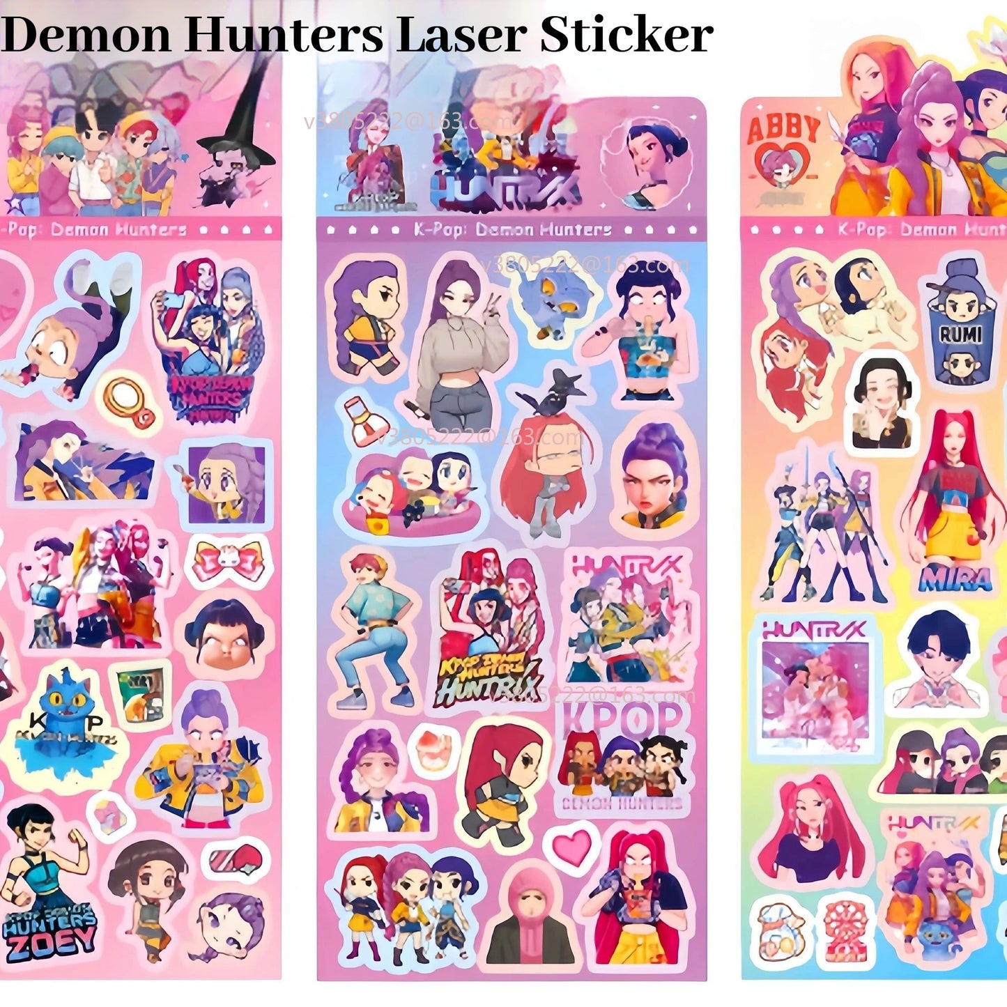 New K-PoP Demon Hunters Guka Devil Men's Group Anime Laser Cut Sticker for Office Stationery And School Supplies Decoration