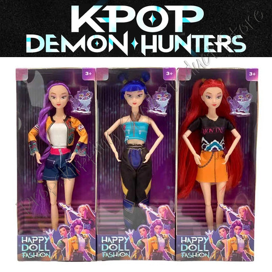 30cm K-Pop Demon Hunters Anime Kpop Girl Group Cartoon Rumi Zoey Mira Action Figures Vinyl Figurines Model Dolls Girls Xmas Gift