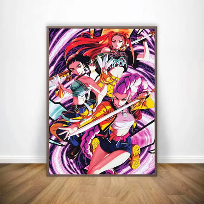 Movie KPop D-Demon H-Hunters Poster Gallery Prints Self Adhesive Home Decor Decoration Wall Decals Living Room