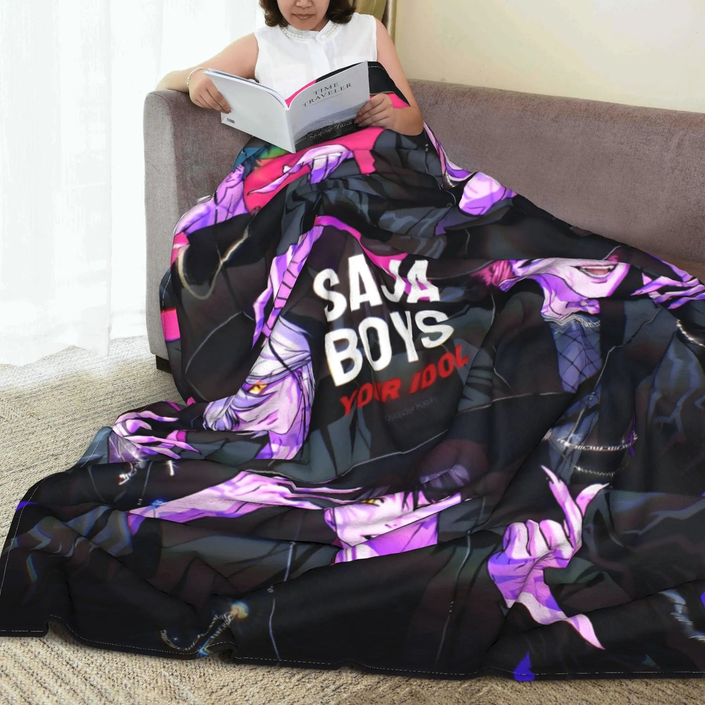 KPop Demon Hunters Anime Flannel Blankets Winter  Soft Bedding Throws for Kids Outdoor Graphic Bedspread Sofa Bed Cover