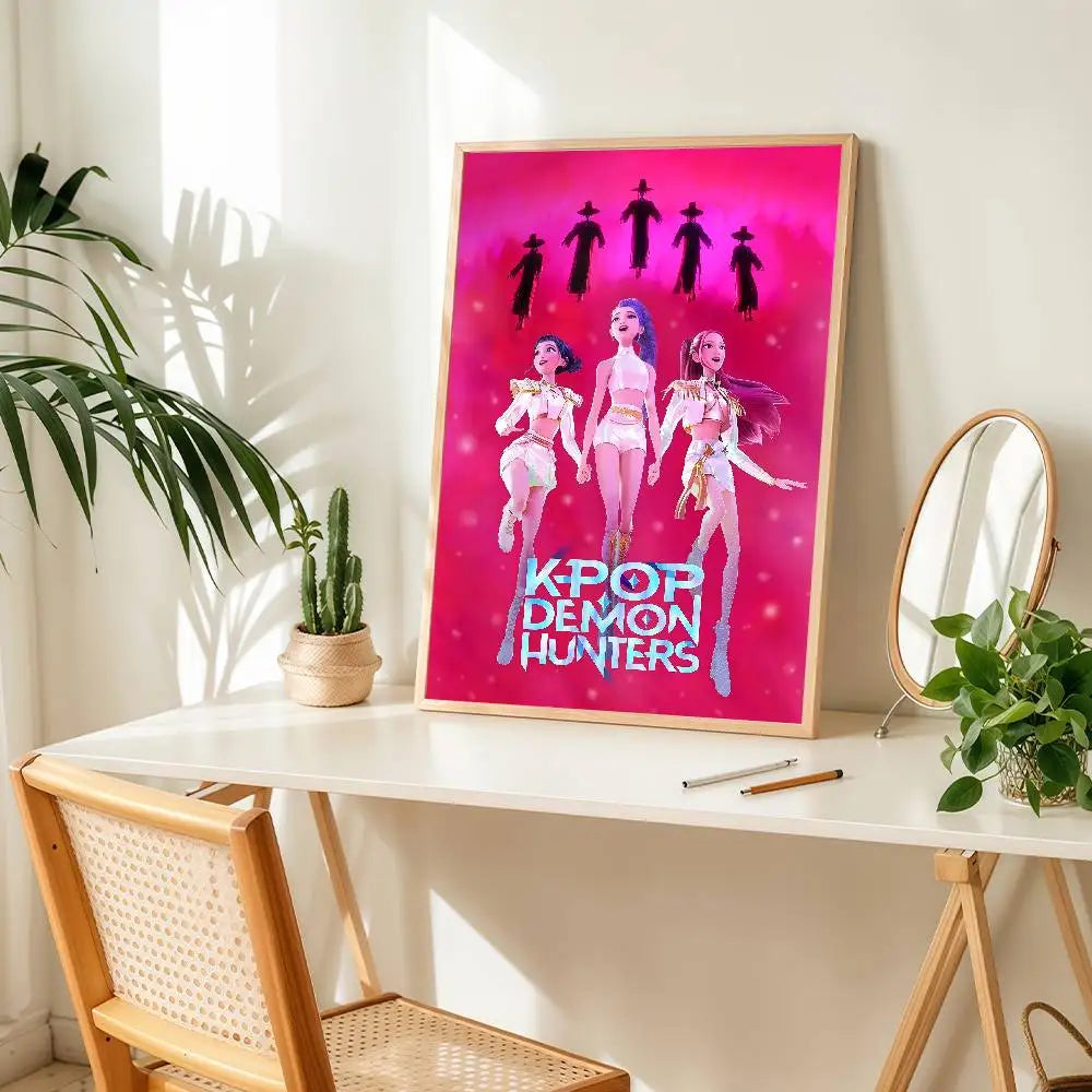 K-pop D-Demon Hunters Anime Poster Suitable For Home Living Room Bedroom Office Bar Wall Decoration Sticker