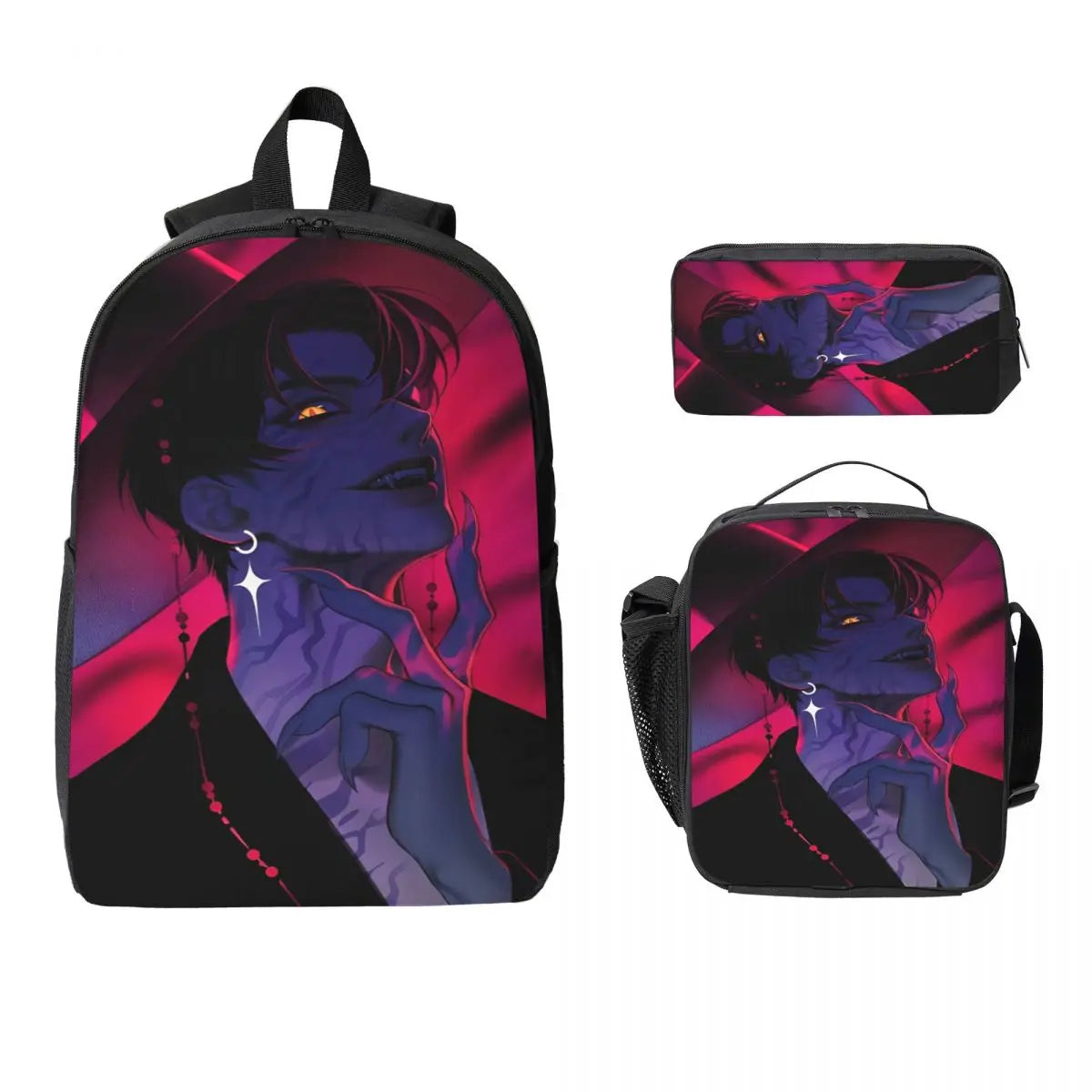 3Pcs Kpop Demon Hunters Huntrix  Backpack Set for Kids Pencil Boxes Bookbag Sets with Lunch Box For School Students Knapsack