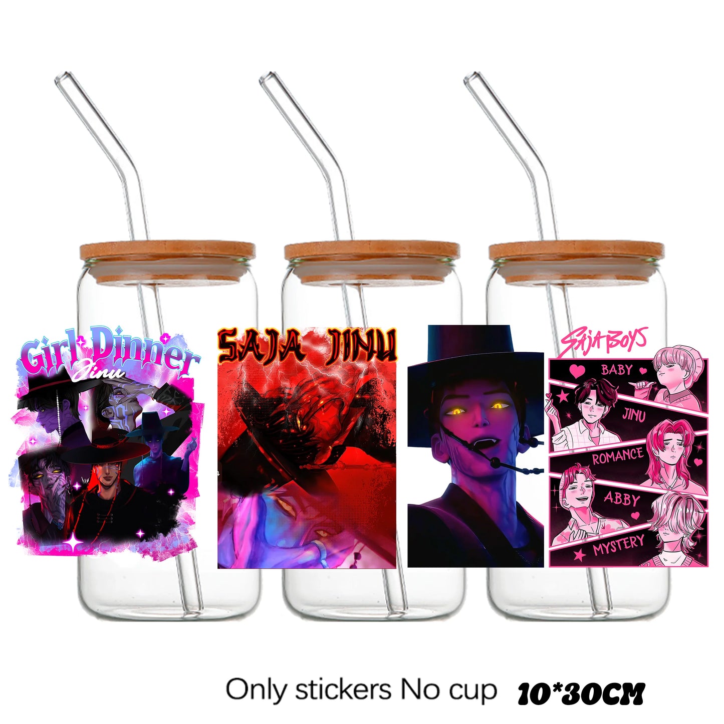 k-pop Demon Hunters wrapping Transfer cups HUNTRX Decal Rumi kpop saja boys Uvdtf Bottle k pop Stickers Uv Dtf Car Huntrix Wraps