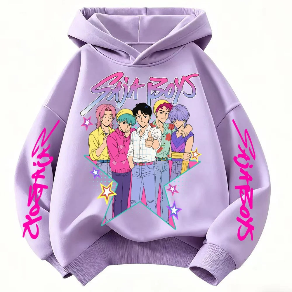 KPop Devil Hunter Printed Children's Cartoon Fashion Autumn Casual Warm Coat Hoodie