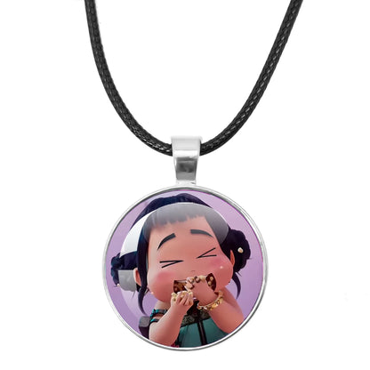 KPop Demon Hunters Leather Rope Necklace Huntr-x Rumi Zoey Mira Pendant Necklace Jewelry Accessories Cosplay Props Fans Gifts