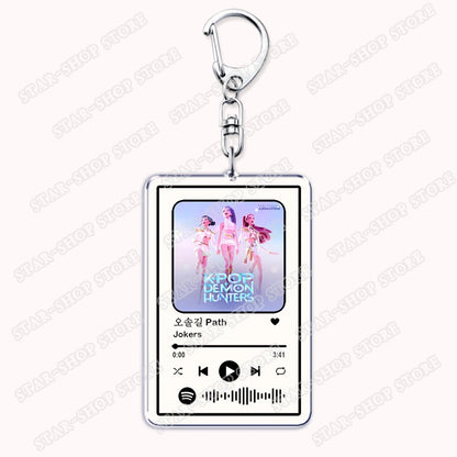Hot Kpop Cartoon Demon Keychains for Women Accessories Bag Huntrix Saja Boys Rumi Zoey Jinu Mira Music Keying Jewelry Fans Gifts