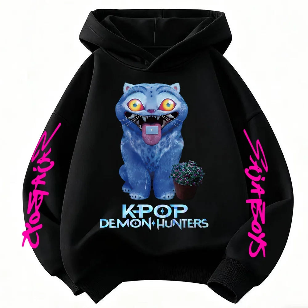 Men Women Hoodies KPop Demon Hunters Graphic Sweatshirts Fleece Warm Hooded Pullovers 2025 Fashion Male Sudadera Print Top