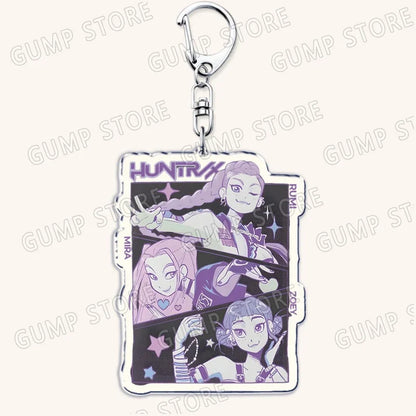 Popular Kpop TV Demon Hunters Huntrix Saja Boys Keychains for Accessories Bag Rumi Zoey Jinu Keyring Jewelry Fans Friends Gifts