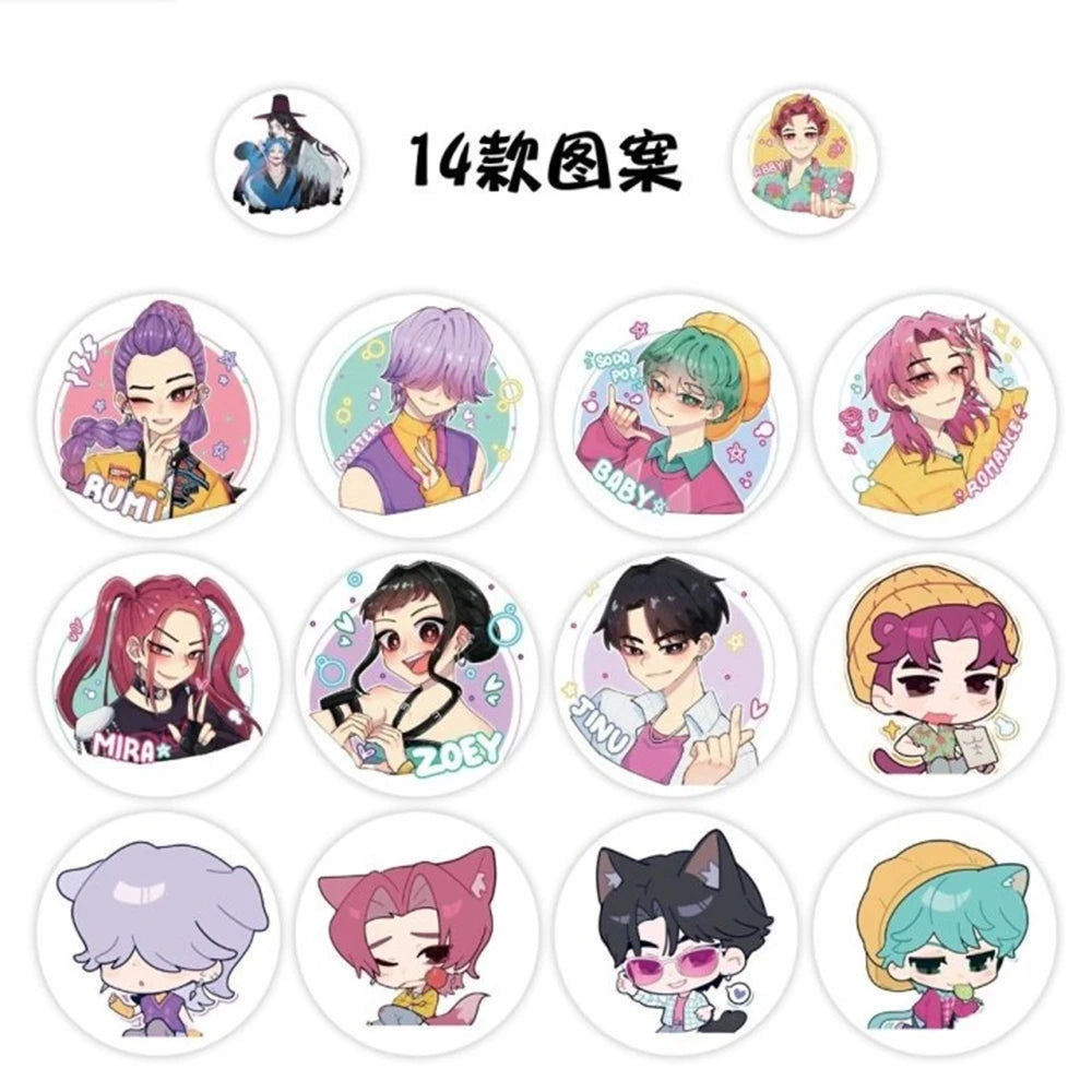 500pcs/roll New Cute Kpop Demon Hunters Cartoon Sealing Stickers Diy Pvc Laptop Decals Decoration Reward Gift Toy