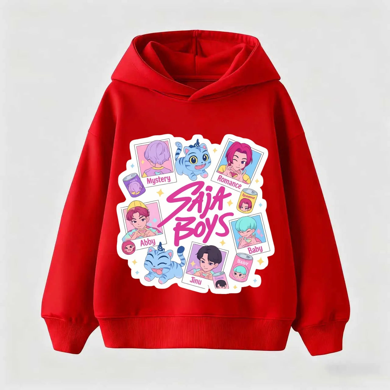 2025 KPop Demon Hunter Cartoon Girls Boy Hooded Sweatshirt Warm Children's Korean Wave Fashion Casual Tops Casual Girls Clothing