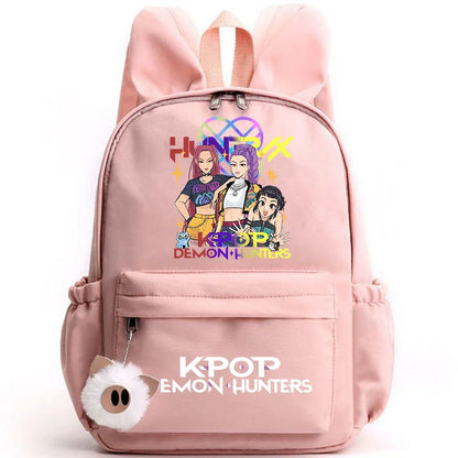 KPop Demon Hunter Backpack for Girls Boys Children Rucksack Casual School Bags Travel Rabbit Ears Backpacks Mochila gift bags